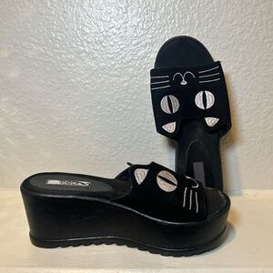 Black Cat Platform Sandals